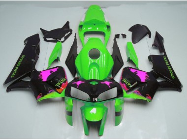 2005-2006 Pink Splatter on Green Honda CBR600RR Motorcycle Fairing UK