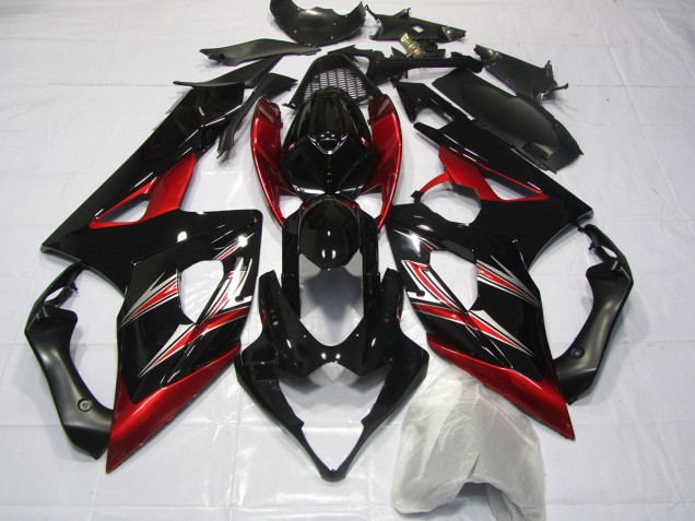 2005-2006 Red and Black Flare Suzuki GSXR 1000 Motorcycle Fairing UK 2005-2006 Red and Black Flare Suzuki GSXR 1000 Motorcycle Fairing UK