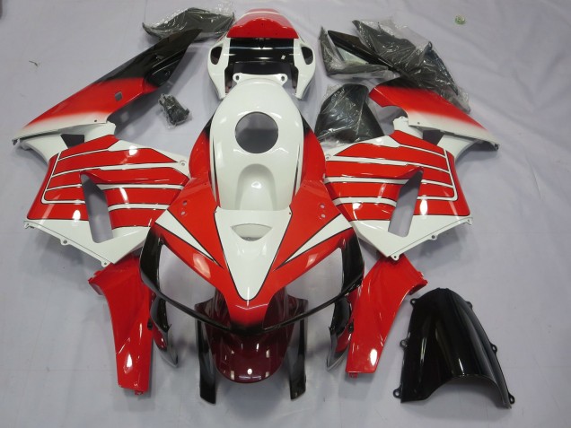2005-2006 Red and White Large Stripe Honda CBR600RR Motorcycle Fairing UK 2005-2006 Red and White Large Stripe Honda CBR600RR Motorcycle Fairing UK