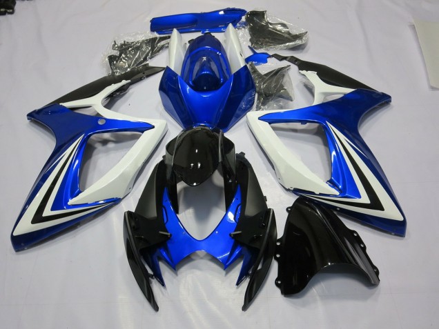 2006-2007 Blue Black and White Suzuki GSXR 600-750 Motorcycle Fairing UK 2006-2007 Blue Black and White Suzuki GSXR 600-750 Motorcycle Fairing UK