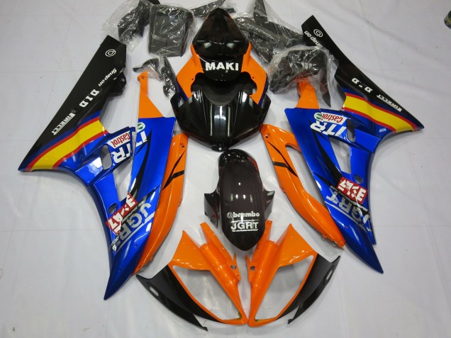 2006-2007 Blue Orange Yamaha R6 Motorcycle Fairing UK 2006-2007 Blue Orange Yamaha R6 Motorcycle Fairing UK