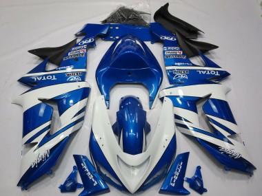 2006-2007 Blue White Ninja Kawasaki ZX10R Motorcycle Fairing UK