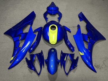 2006-2007 Gloss Blue & High Vis Yellow Yamaha R6 Motorcycle Fairing UK