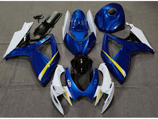 2006-2007 Gloss Blue White and Yellow Suzuki GSXR 600-750 Motorcycle Fairing UK 2006-2007 Gloss Blue White and Yellow Suzuki GSXR 600-750 Motorcycle Fairing UK