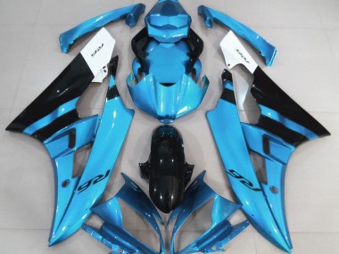 2006-2007 Gloss Light Blue and Black Yamaha R6 Motorcycle Fairing UK