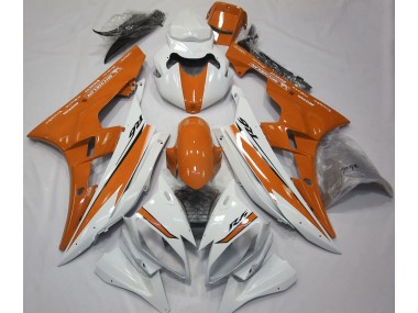 2006-2007 Gloss White and Orange Yamaha R6 Motorcycle Fairing UK