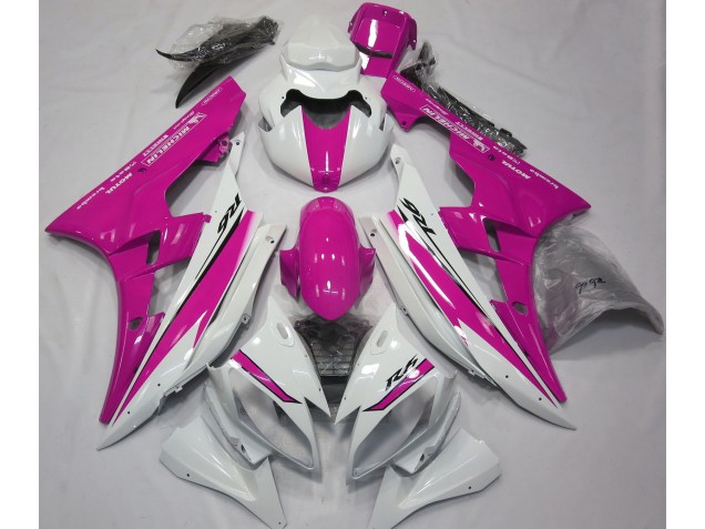 2006-2007 Gloss White and Pink Yamaha R6 Motorcycle Fairing UK 2006-2007 Gloss White and Pink Yamaha R6 Motorcycle Fairing UK
