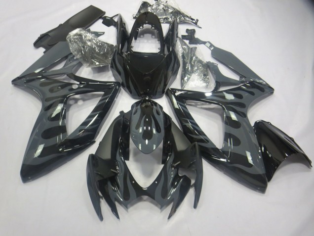 2006-2007 Grey Flame Suzuki GSXR 600-750 Motorcycle Fairing UK 2006-2007 Grey Flame Suzuki GSXR 600-750 Motorcycle Fairing UK