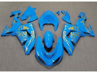 2006-2007 Light Blue & Gold Kawasaki ZX10R Motorcycle Fairing UK