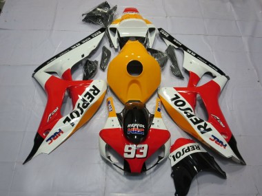 2006-2007 Light Orange White Repsol Honda CBR1000RR Motorcycle Fairing UK