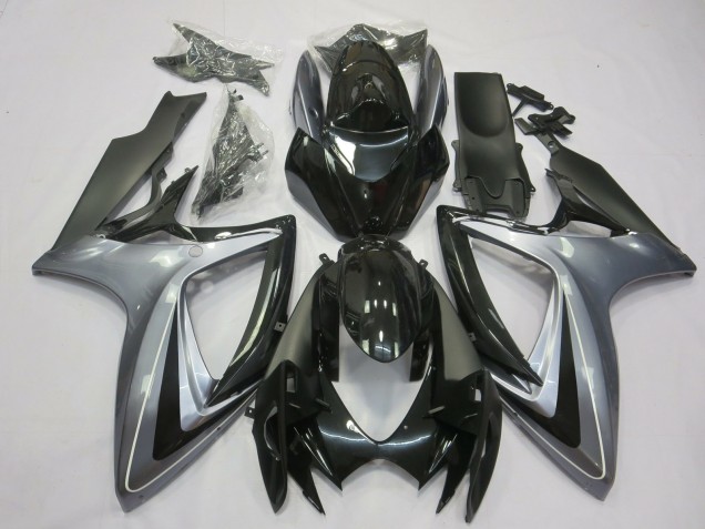 2006-2007 Light Silver And Black Suzuki GSXR 600-750 Motorcycle Fairing UK 2006-2007 Light Silver And Black Suzuki GSXR 600-750 Motorcycle Fairing UK