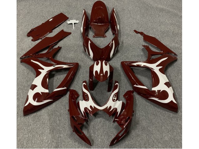2006-2007 Maroon and White Suzuki GSXR 600-750 Motorcycle Fairing UK 2006-2007 Maroon and White Suzuki GSXR 600-750 Motorcycle Fairing UK