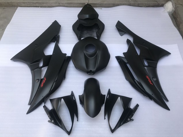 2006-2007 Matte Black Plain Yamaha R6 Motorcycle Fairing UK
