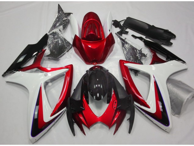 2006-2007 Red & White Debadged Suzuki GSXR 600-750 Motorcycle Fairing UK 2006-2007 Red & White Debadged Suzuki GSXR 600-750 Motorcycle Fairing UK