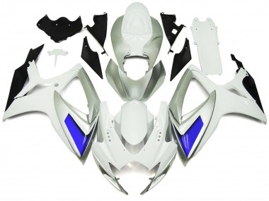 2006-2007 Silver White and Blue Gloss Style Suzuki GSXR 600-750 Motorcycle Fairing UK