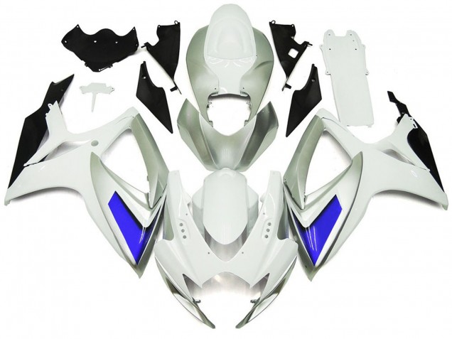 2006-2007 Silver White and Blue Gloss Style Suzuki GSXR 600-750 Motorcycle Fairing UK 2006-2007 Silver White and Blue Gloss Style Suzuki GSXR 600-750 Motorcycle Fairing UK