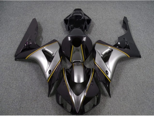 2006-2007 Silver with Yellow Pin Stripe Honda CBR1000RR Motorcycle Fairing UK 2006-2007 Silver with Yellow Pin Stripe Honda CBR1000RR Motorcycle Fairing UK