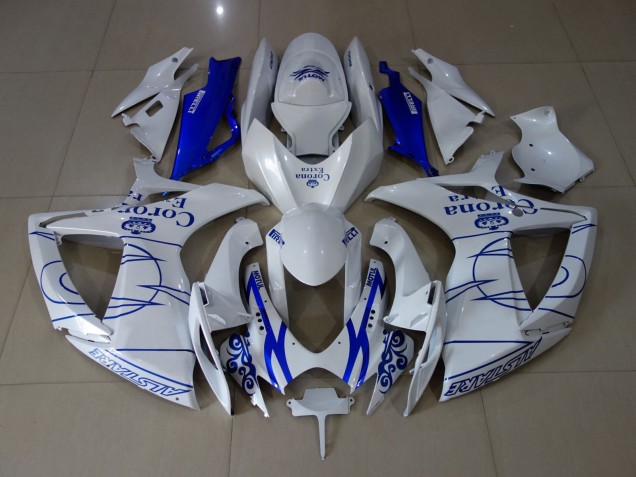 2006-2007 White Corona Suzuki GSXR 600-750 Motorcycle Fairing UK 2006-2007 White Corona Suzuki GSXR 600-750 Motorcycle Fairing UK