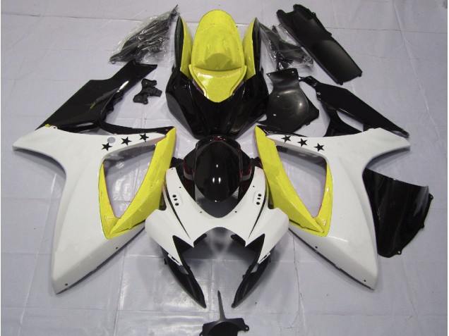 2006-2007 Yellow Star Suzuki GSXR 600-750 Motorcycle Fairing UK 2006-2007 Yellow Star Suzuki GSXR 600-750 Motorcycle Fairing UK