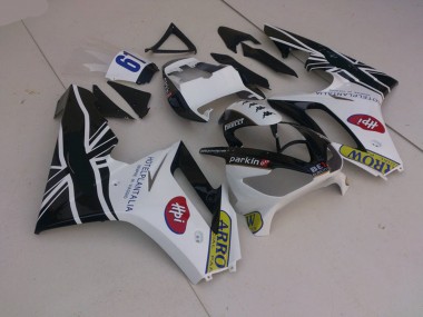 2006-2008 White and Black w Flag Triumph Daytona 675 Motorcycle Fairing UK