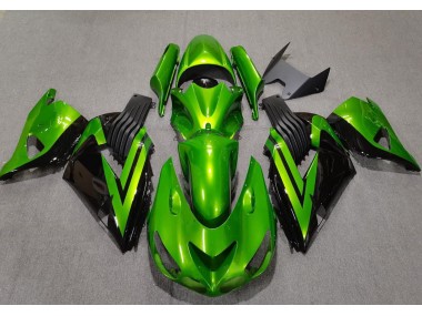 2006-2011 Bright Green & Black Kawasaki ZX14R Motorcycle Fairing UK