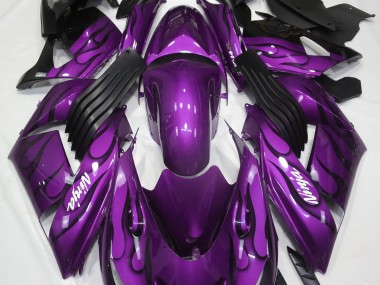 2006-2011 Gloss Purple & Flame Kawasaki ZX14R Motorcycle Fairing UK