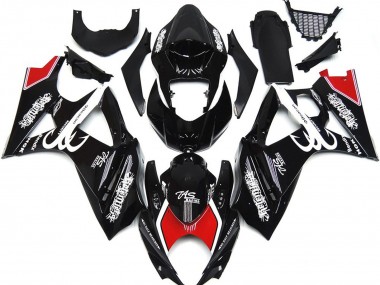 2007-2008 Black and White with Red Skrib Suzuki GSXR 1000 Motorcycle Fairing UK