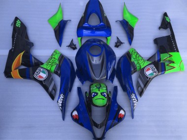 2007-2008 Blue and Green Shark Honda CBR600RR Motorcycle Fairing UK