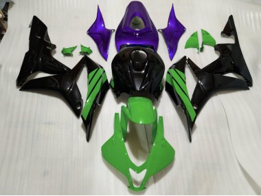 2007-2008 Gloss Black & Green and Purple Accents Honda CBR600RR Motorcycle Fairing UK