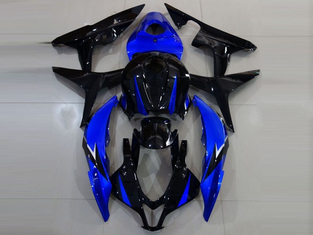 2007-2008 Gloss Black and Blue Honda CBR600RR Motorcycle Fairing UK