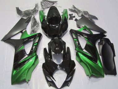 2007-2008 Gloss Black and Green Suzuki GSXR 1000 Motorcycle Fairing UK