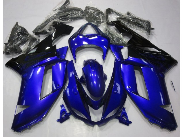 2007-2008 Gloss Blue & Black Kawasaki ZX6R Motorcycle Fairing UK 2007-2008 Gloss Blue & Black Kawasaki ZX6R Motorcycle Fairing UK