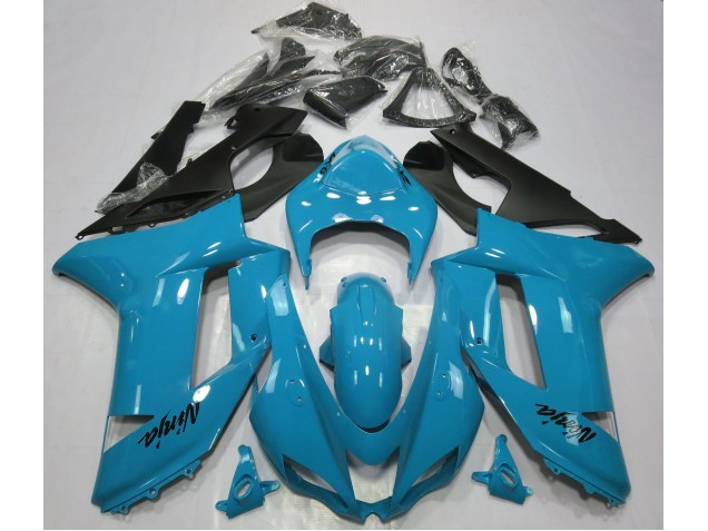 2007-2008 Gloss Light Blue Kawasaki ZX6R Motorcycle Fairing UK 2007-2008 Gloss Light Blue Kawasaki ZX6R Motorcycle Fairing UK