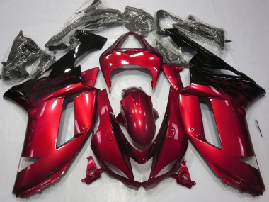 2007-2008 Gloss Red & Black Kawasaki ZX6R Motorcycle Fairing UK