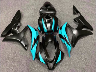 2007-2008 Matte Black & Cyan Design Honda CBR600RR Motorcycle Fairing UK