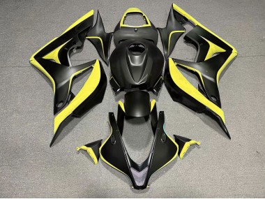 2007-2008 Matte Black & Yellow Honda CBR600RR Motorcycle Fairing UK
