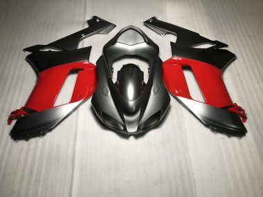 2007-2008 Metallic Silver with Red Kawasaki ZX6R Motorcycle Fairing UK