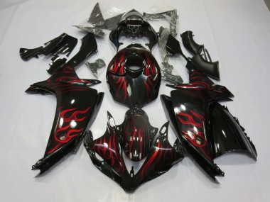 2007-2008 Red Flame Yamaha R1 Motorcycle Fairing UK
