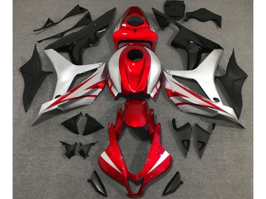 2007-2008 Red and Silver OEM Style Honda CBR600RR Motorcycle Fairing UK