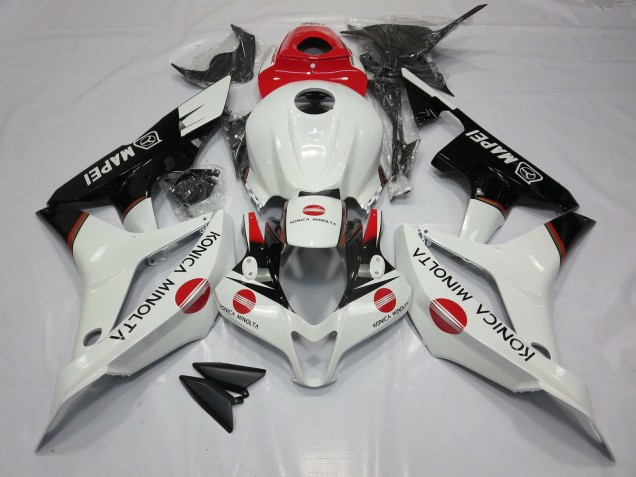 2007-2008 White and Red KM Honda CBR600RR Motorcycle Fairing UK 2007-2008 White and Red KM Honda CBR600RR Motorcycle Fairing UK