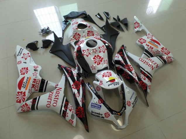 2007-2008 White and Red Nastro Azzurro Honda CBR600RR Motorcycle Fairing UK 2007-2008 White and Red Nastro Azzurro Honda CBR600RR Motorcycle Fairing UK