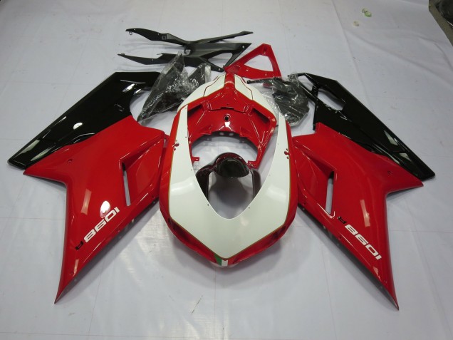 2007-2012 Red and White Ducati 848 1098 1198 Motorcycle Fairing UK 2007-2012 Red and White Ducati 848 1098 1198 Motorcycle Fairing UK