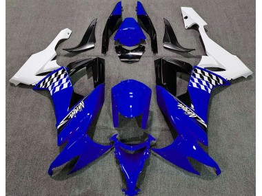 2008-2010 Gloss Blue and White Kawasaki ZX10R Motorcycle Fairing UK