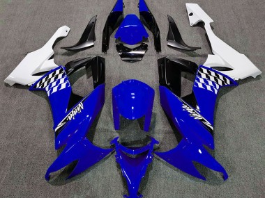 2008-2010 Gloss Blue and White Kawasaki ZX10R Motorcycle Fairing UK