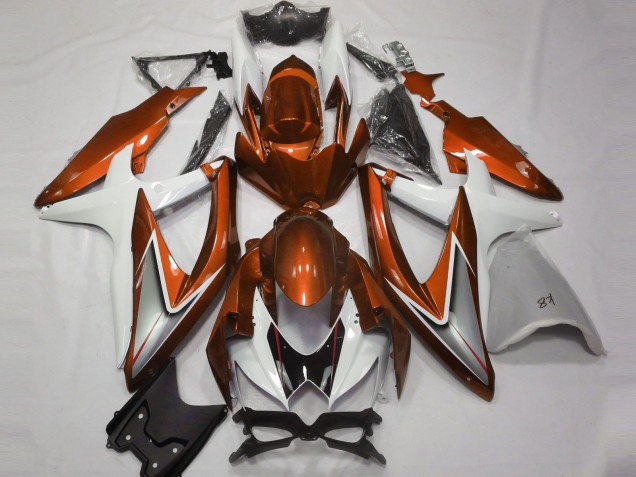 2008-2010 Gloss Orange and White Suzuki GSXR 600-750 Motorcycle Fairing UK 2008-2010 Gloss Orange and White Suzuki GSXR 600-750 Motorcycle Fairing UK