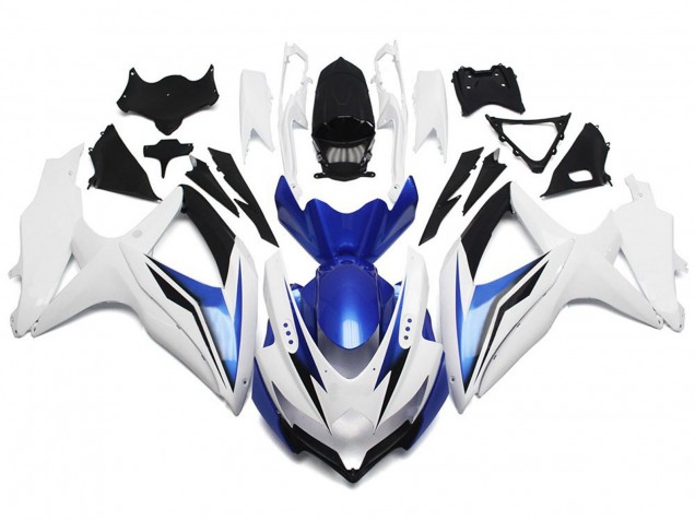 2008-2010 Gloss White With Silver and Blue Suzuki GSXR 600-750 Motorcycle Fairing UK 2008-2010 Gloss White With Silver and Blue Suzuki GSXR 600-750 Motorcycle Fairing UK