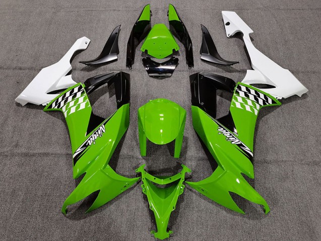 2008-2010 Green and White Cheq Kawasaki ZX10R Motorcycle Fairing UK 2008-2010 Green and White Cheq Kawasaki ZX10R Motorcycle Fairing UK