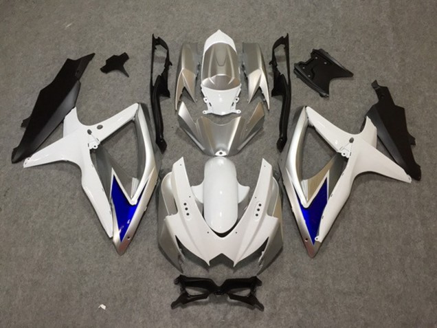 2008-2010 Silver White Blue Suzuki GSXR 600-750 Motorcycle Fairing UK 2008-2010 Silver White Blue Suzuki GSXR 600-750 Motorcycle Fairing UK