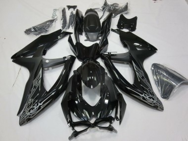 2008-2010 Silver and Black Suzuki GSXR 600-750 Motorcycle Fairing UK