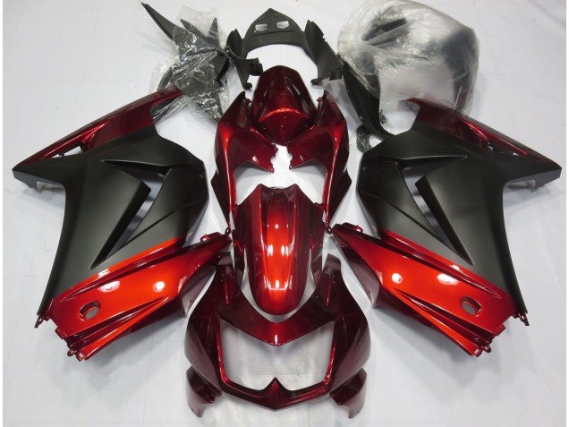 2008-2013 Red and Matte Black Kawasaki Ninja 250 Motorcycle Fairing UK
